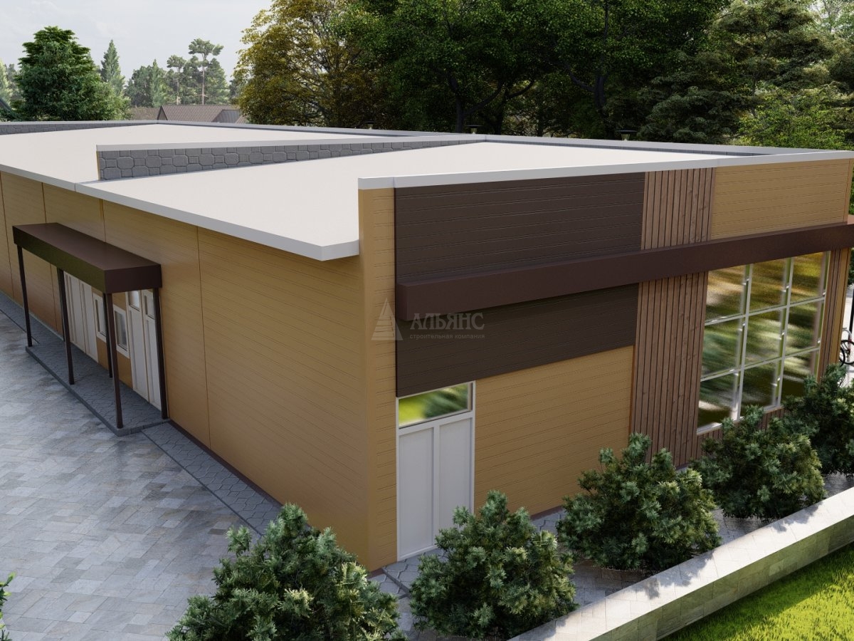 3D визуализация Придорожное кафе из сэндвич-панелей - фото 6