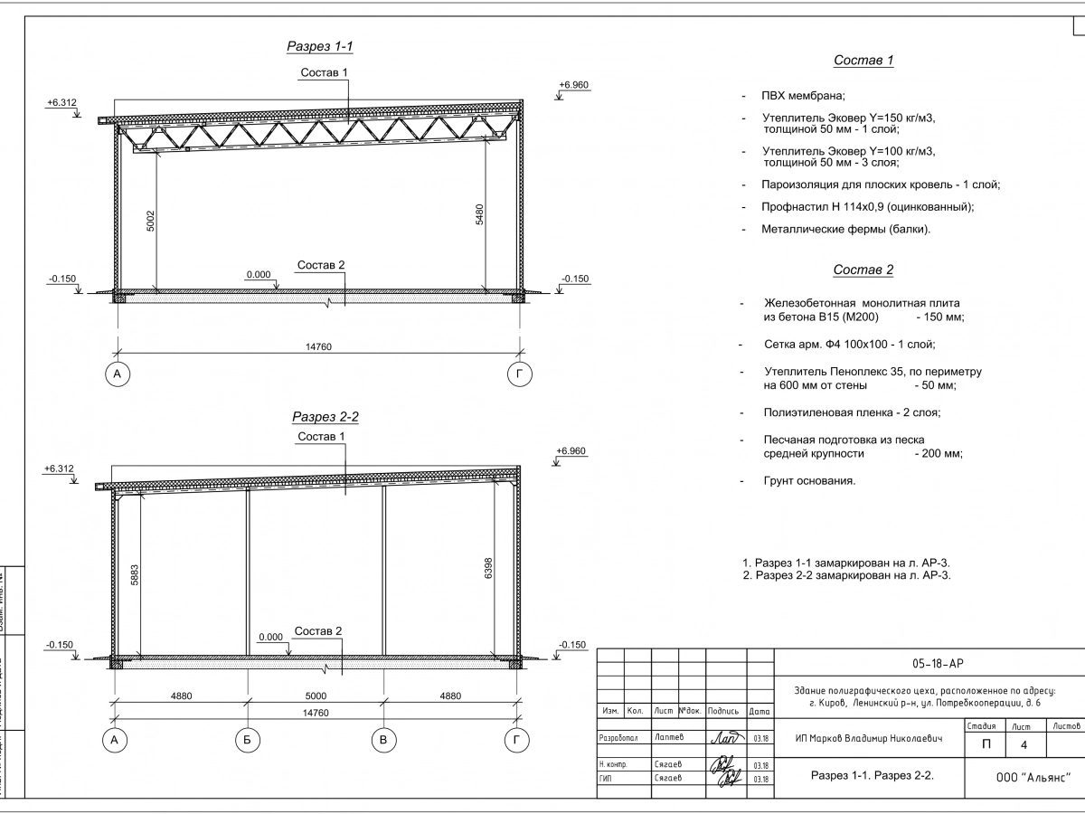 Планировка Склад готовой продукции из сэндвич-панелей -  фото 2