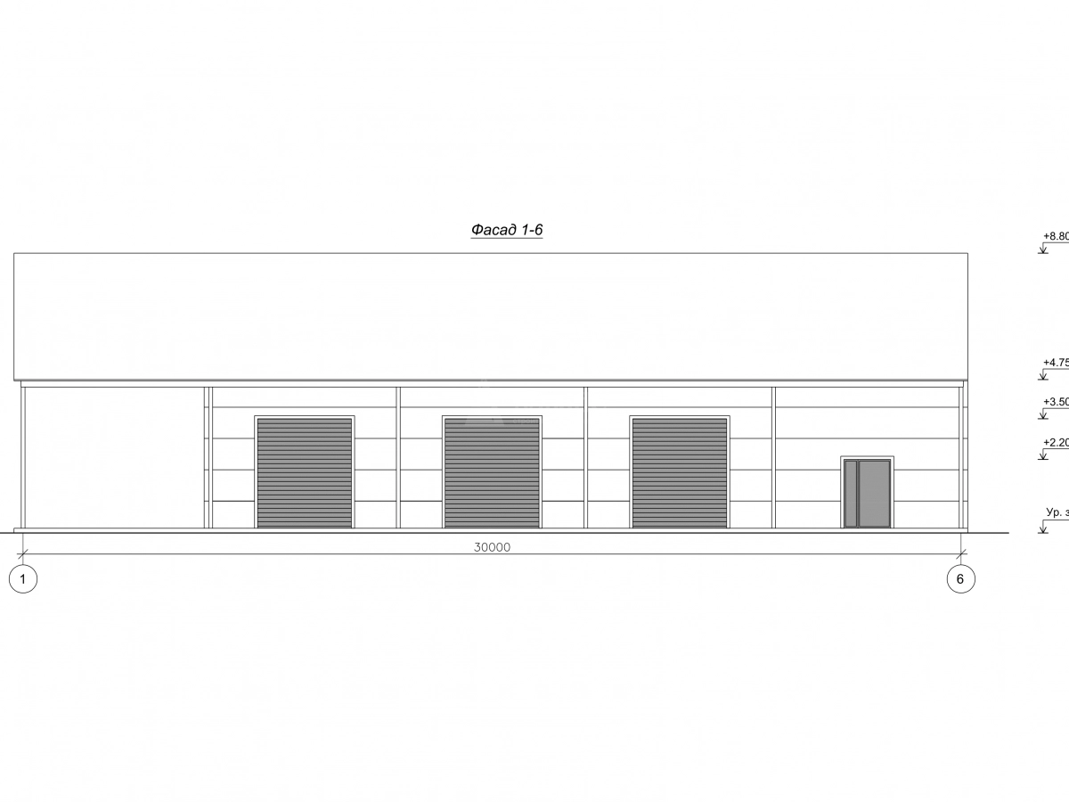 Планировка Ангар-склад с навесом из сэндвич-панелей -  фото 2
